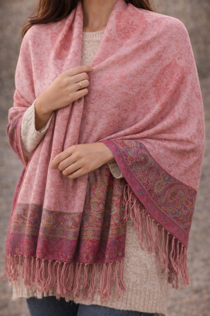 Pink Paisley Border Wrap