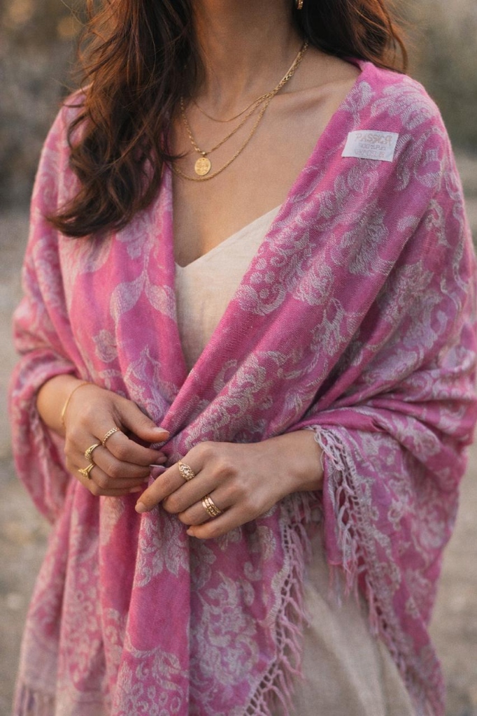 Floral Paisley Shawl - Pink